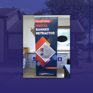 Sign Pro's retractable banner for trade show displays.